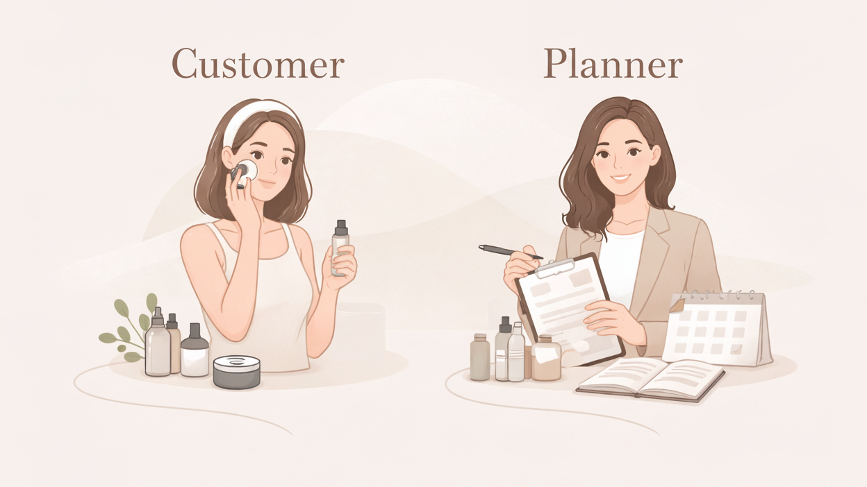 Minimal editorial illustration representing two different participation paths within the RIMAN purchasing system.